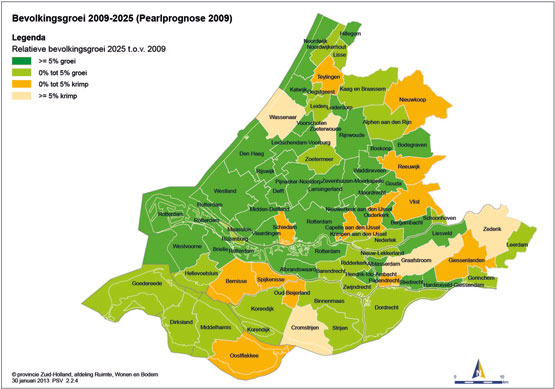 bevolkingsgroei 2009-2025