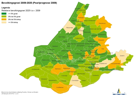 2.2.4 Bevolkingsgroei 2009-2025